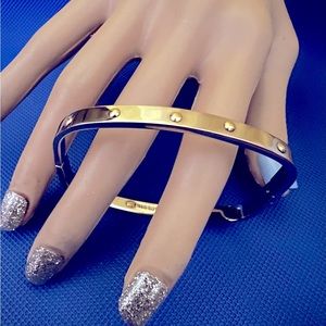 18K Gold/ Stainless Steel Square Style Bracelet